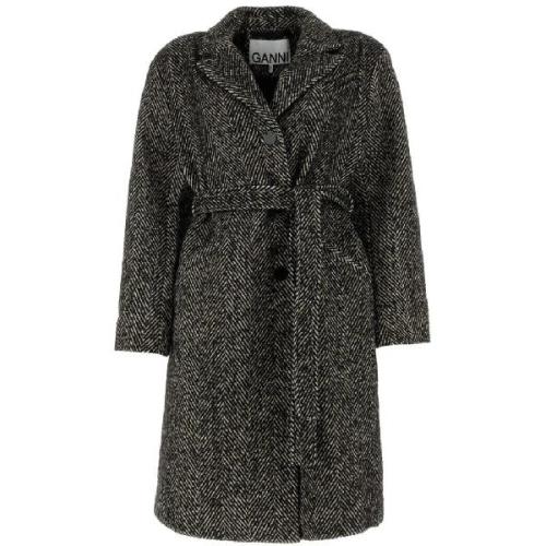 GANNI 25 가니 헤링본 패턴 코트 TP430050091 106995977