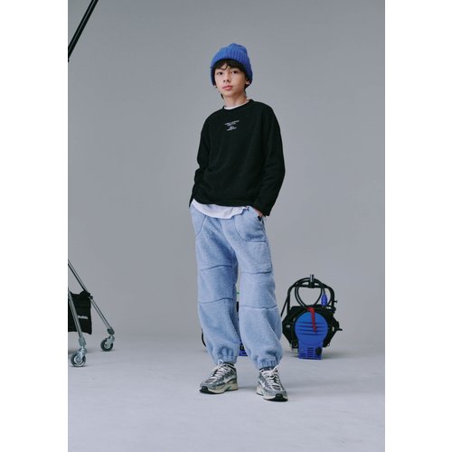블루테일 블랙 테리 기모 티셔츠 AYH1TS04BK