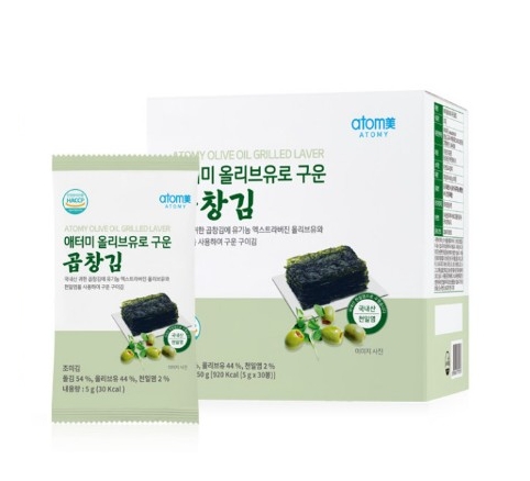 광천김 애터미 올리브유로 구운 곱창김 5g x 30개입