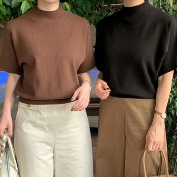 코코블랙 로앤 반목 니트