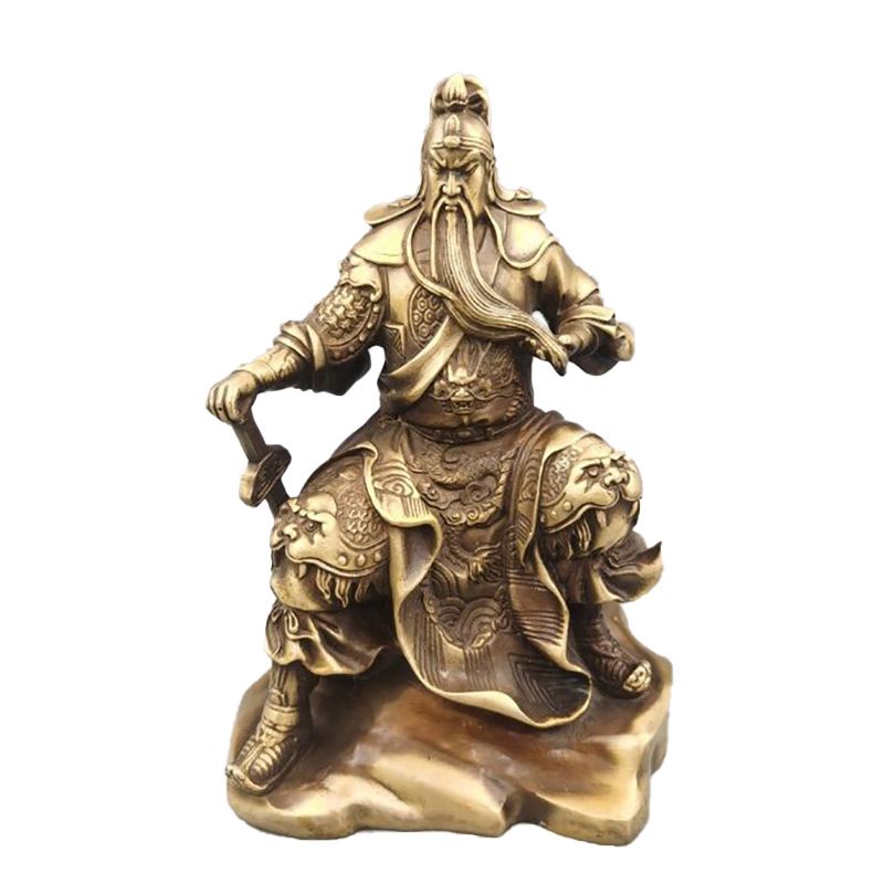관우 동상 조형물 삼국지 골동품 행운 황동 조경 풍수지리 부유 거실 장식 장군 용감함 단일사이즈