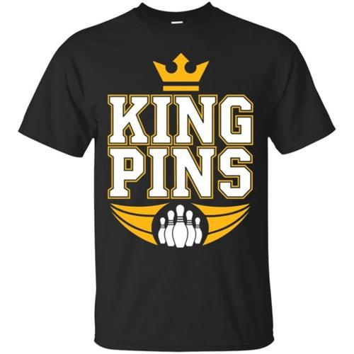 King Pins 볼링 티셔츠- 여성용 브이넥 앤빌 392