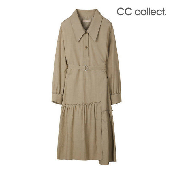씨씨콜렉트 CC콜렉트 와이드 칼라 벨티드 드레스 BE E231PSE123 244009
