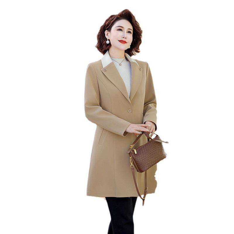 마담 숙녀복 중년 여성 트렌치코트 엄마 어머니 자켓 봄 가을 아우터 미시옷 QOYO 커피