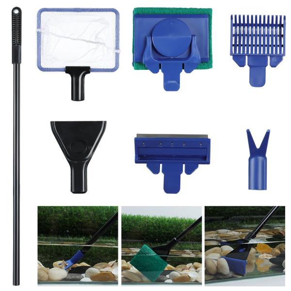 새로운 Fish Aquatic Supplies 5 in 1 Seaweed Scraper Tank Cleaner Kit Aquarium Cleaning Tool Fishne