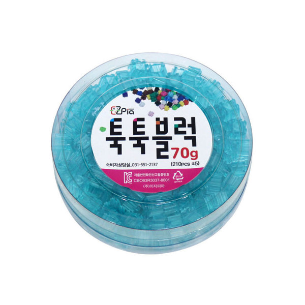 이지 툭툭블럭 70g 투명 하늘 미니블록 리필 5개