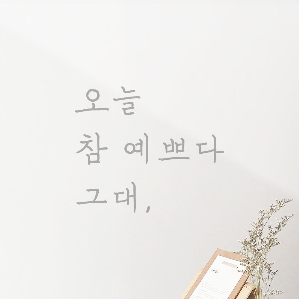 모노먼트 모노먼트 인테리어 포인트 감성 손글씨 레터링 스티커 - 오늘 참 예쁘다 그대 L LH-001