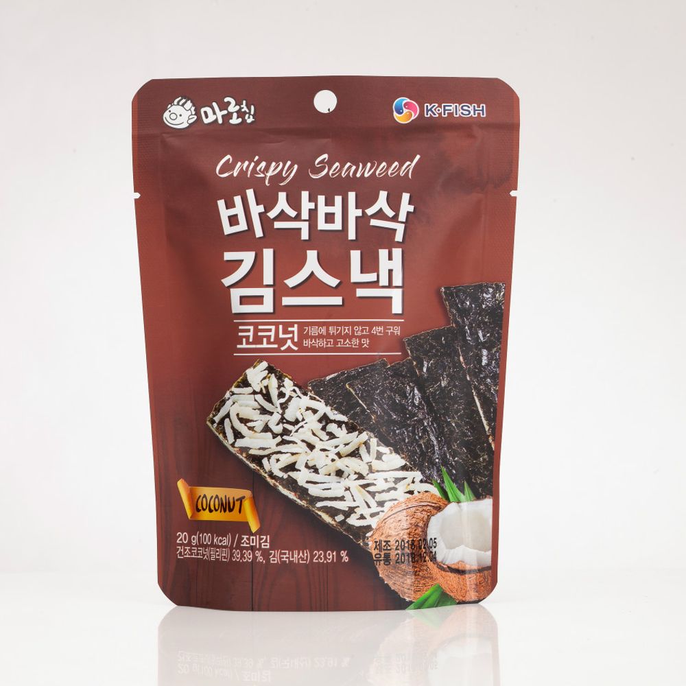 웰빙영양간식 어린이간식 안주 김스낵 코코넛맛 6봉