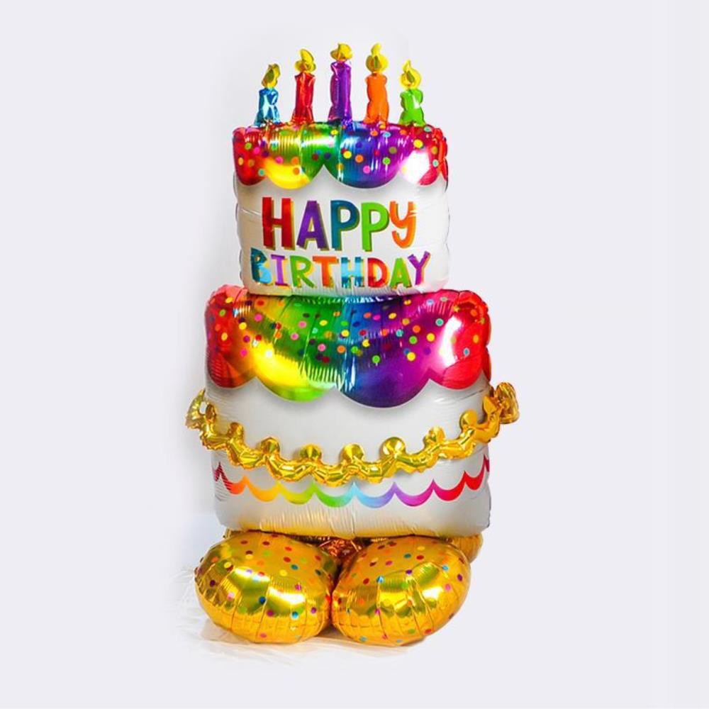 화사한 케이크 은박풍선 대형 생일 스탠드 테이블장식