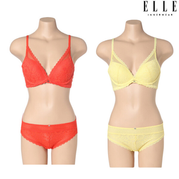엘르이너웨어 엘르 이너웨어 여성 러브 플라워 딥브이 브라 헴팬티 세트 EBWBR111EBWBP111 LE1213432910