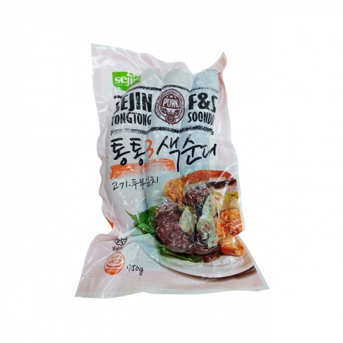 세진 통통 삼색 순대 450g 고기 두부 김치 냉동형 판매자 햇살누리 수량조절가능 1개