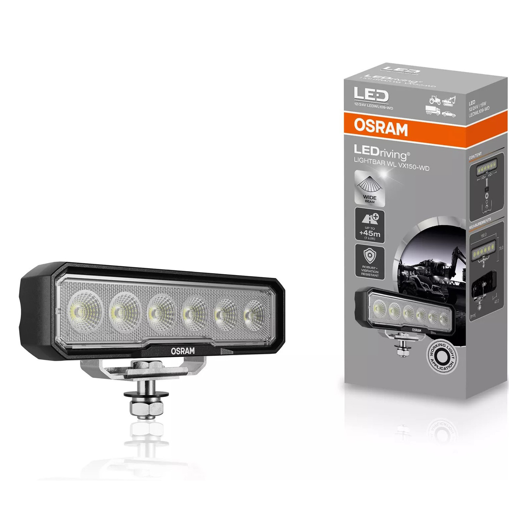 오스람 오스람 차량용 12V 24V LED 써치라이트 작업등 와이드사각 확산형 1개 LEDWL109-WD