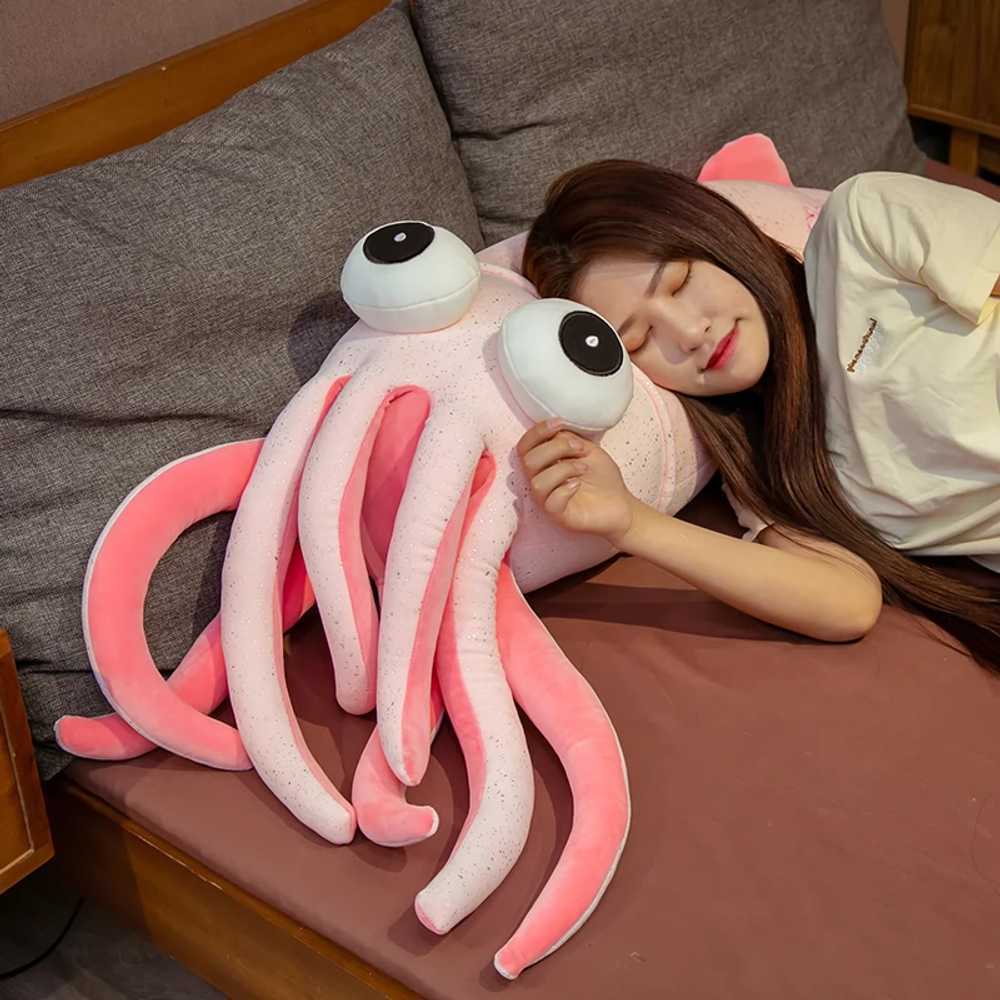 놀먹마켓 푸른색 바디필로우 베개 푸른 대왕오징어 대왕오징어인형 롱쿠션 침대 대형