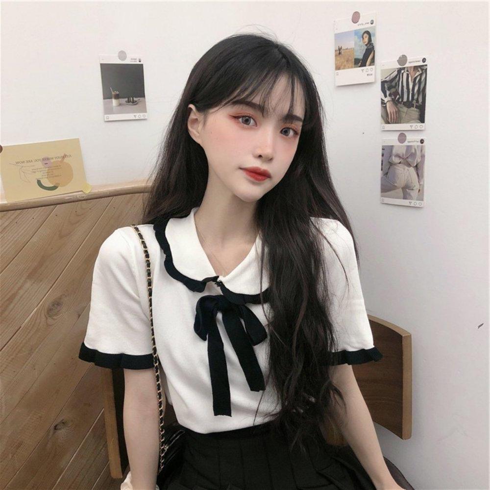 오너클랜 카라 편한 반발티 레이스 리본