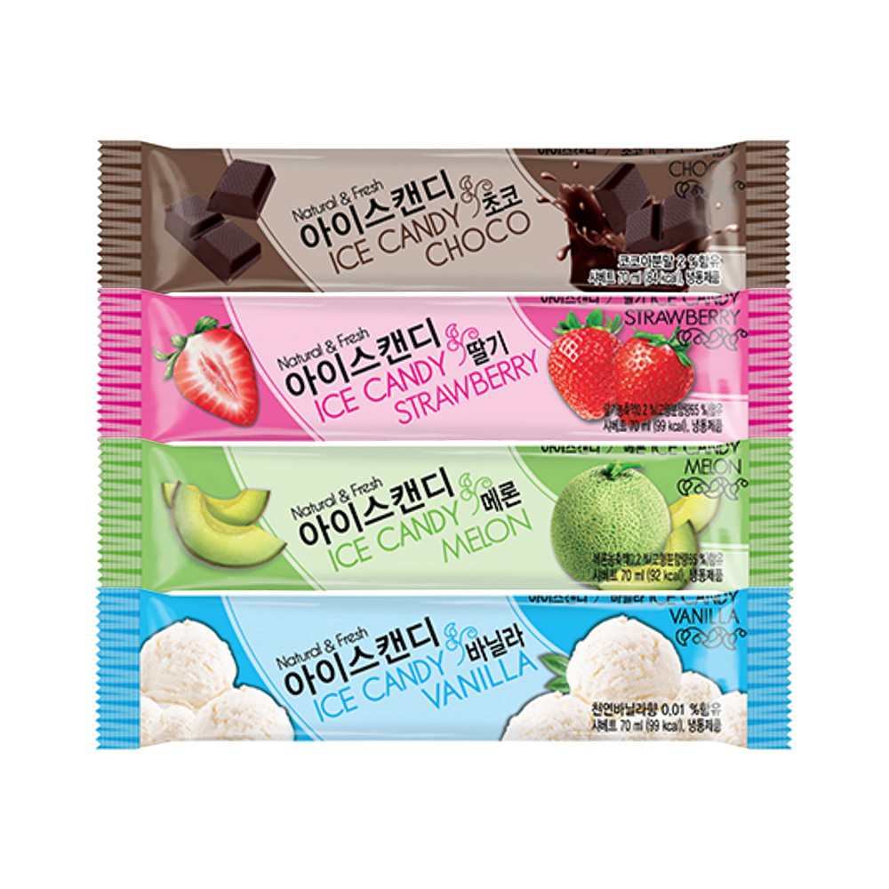 서주 서주 아이스 캔디 4종 40개 세트 바닐라x10개 딸기x10개 메론x10개 초코x10개