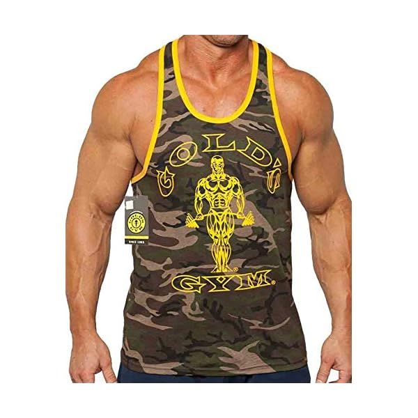 골드짐 s Gym 탱크 탑 링거 라이선스 그린 카모골드 Large Green Camo CRT-01