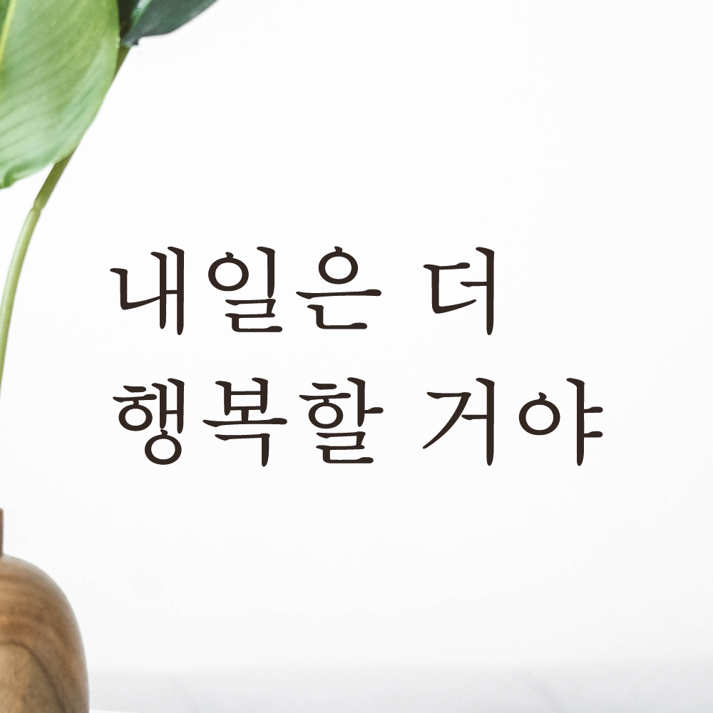 모노먼트 모노먼트 한글 감성 레터링 스티커 - 내일은 더 행복할 거야 S L-067