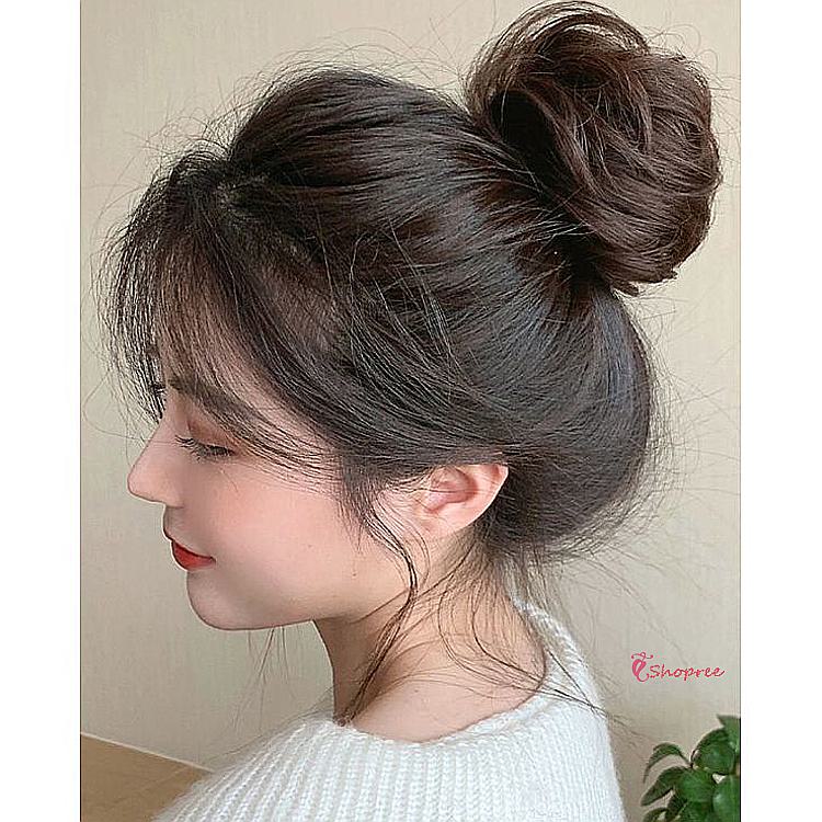 똥머리밴드 여성 헤어 똥머리끈 올림 여자 부분 볼륨 가발 업스타일 생머리인모 헤어피스 헤어밴드ijk889 SPRd 밝은갈색-8cm