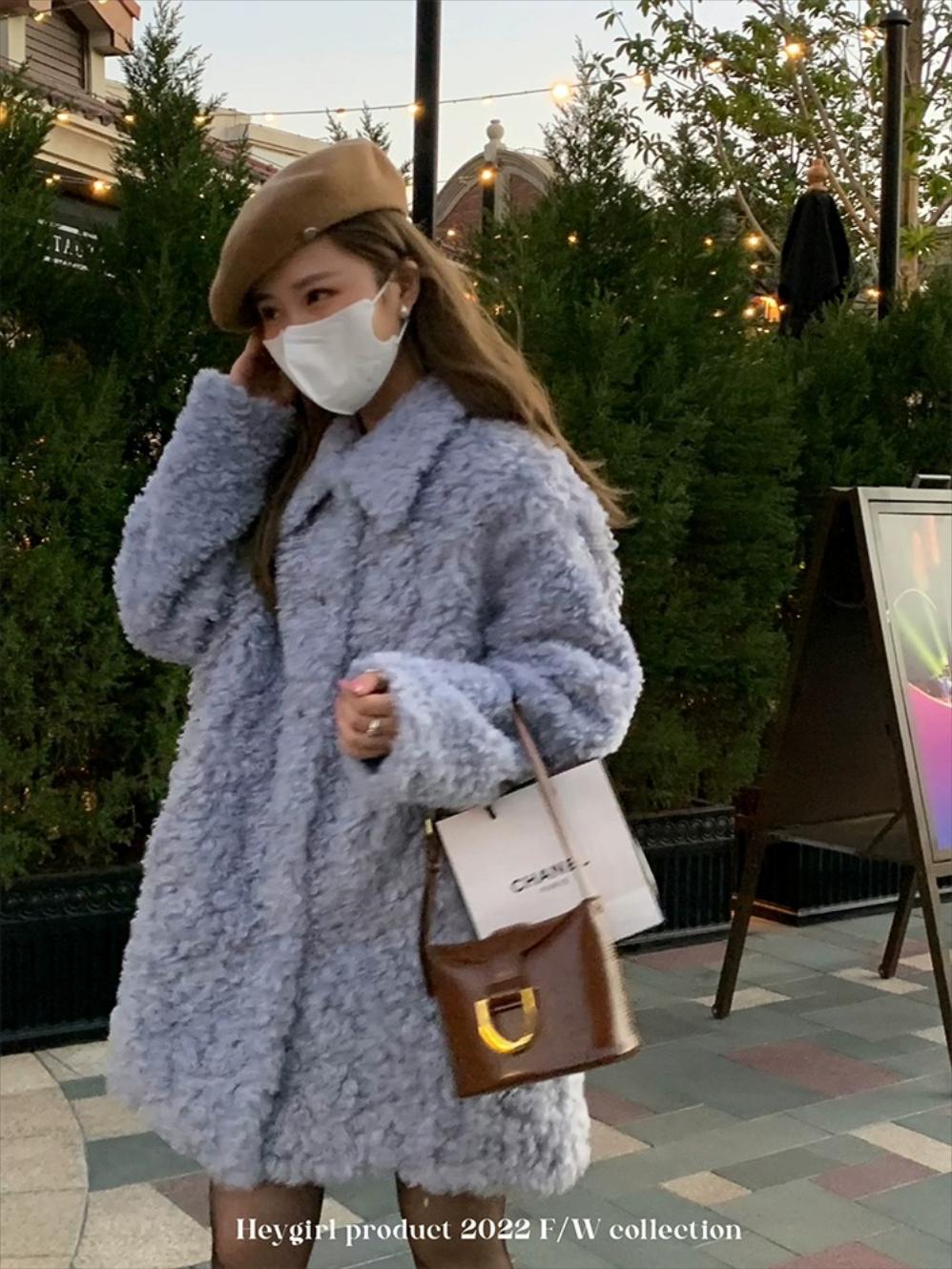로디상점 테디베어 코트 더플 알파카 토끼모피 페이크퍼 자켓 롱 숏 01 테디베어 03 L