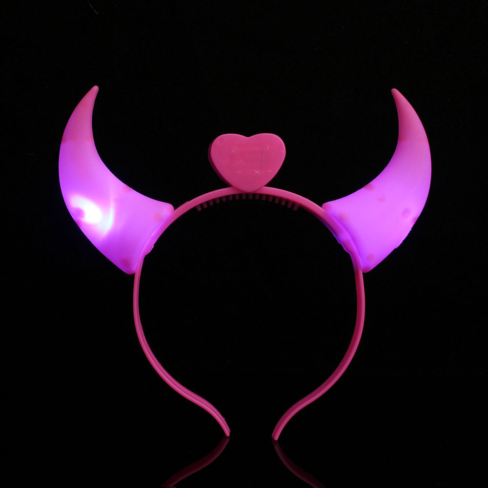 LED 붉은악마 응원머리띠 뿔장식 할로윈 파티머리띠