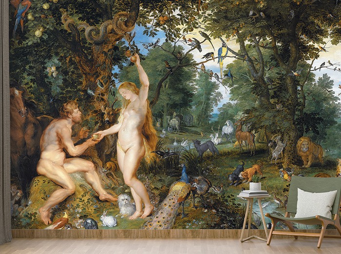 명화벽지 23p242 - 루벤스 Peter Paul Rubens 에덴동산 아담과 이브 3폭 제작도 053-767-7727