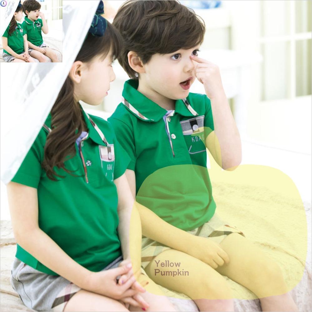 YP 아동상하복 풀세트 키디앙쥬 에일린초록카라티 상하 11호