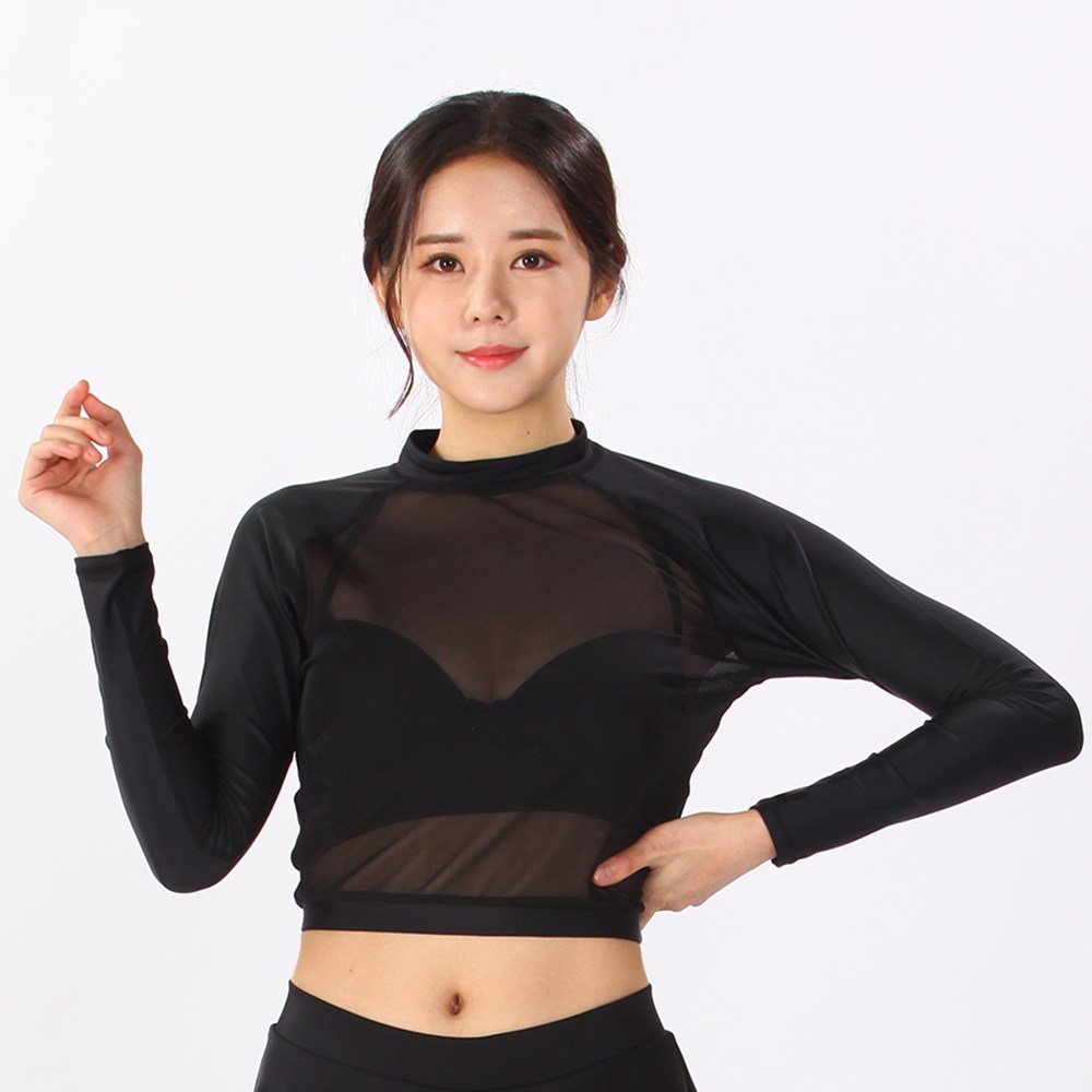 에리페 여성용 크롭 모노시크 래쉬가드 상의 L