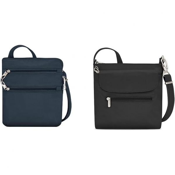 트래블온 트래블 온 도난방지 클래식 슬림 DBL 지퍼 크로스바디백 Midnight -360 Bag HANDBAG 42459 360