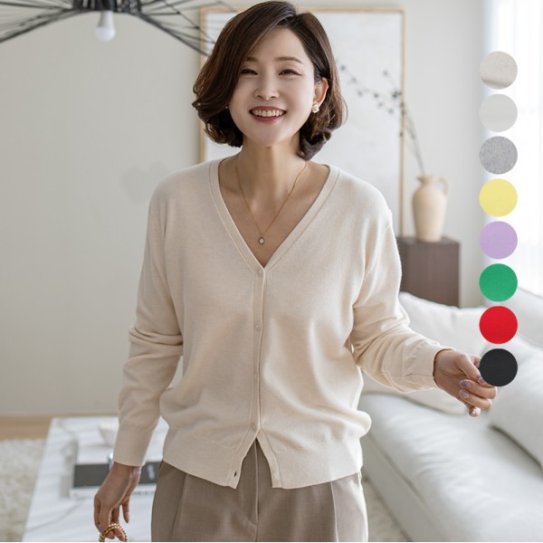 세븐데이즈어위크 브이넥 버튼다운 가디건 8col
