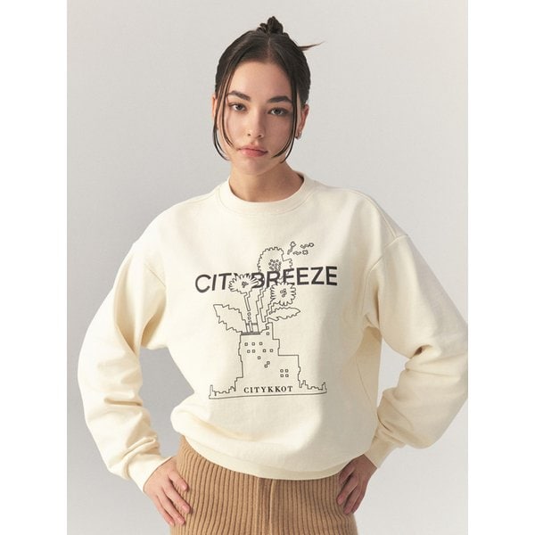시티브리즈 시티브리즈 시티브리즈 에센셜 시티 플라워 스웨트셔츠 CREAM 203163