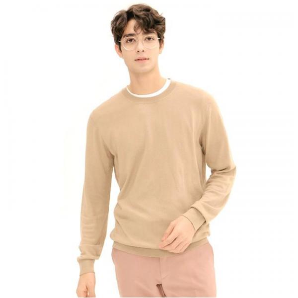 캐시미어 남자니트 티셔츠 라운드 긴팔 부드러운 촉감 고급 소재