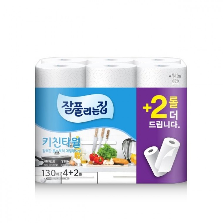 buyus 잘풀리는집 천연펄프 키친타올 130매 6개 buyus 굿딜 브이숍 illo001