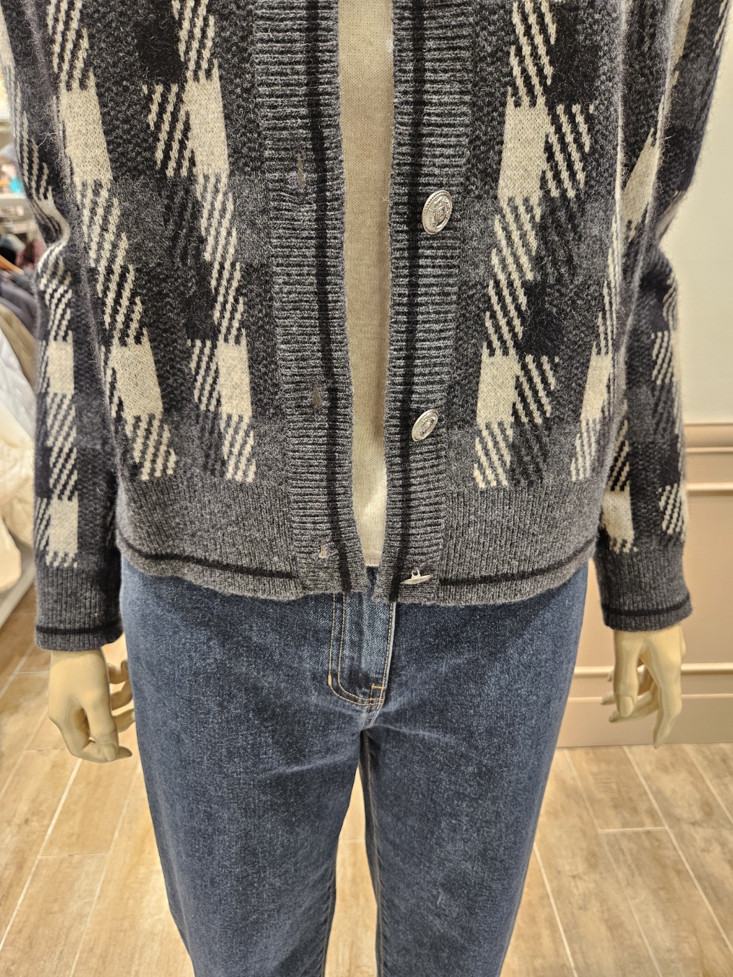 BCBG BCBG 하운드 라쿤 가디건 B4D9K107