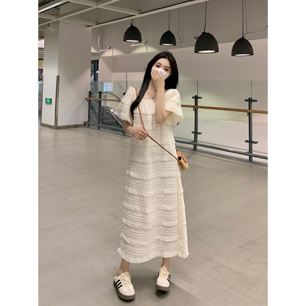 여행 키큰여성 유럽 원피스 어깨퍼프 숙녀복 M