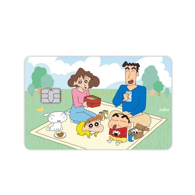 짱구 산리오 헬로키티 콜라보 신용 체크 카드 스티커 매트 빅 칩 14-1PCS