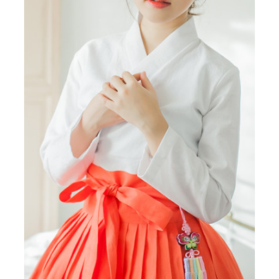 생활한복 장저고리 긴팔 첫눈 순면 흰색 다래원한복 1 55 66