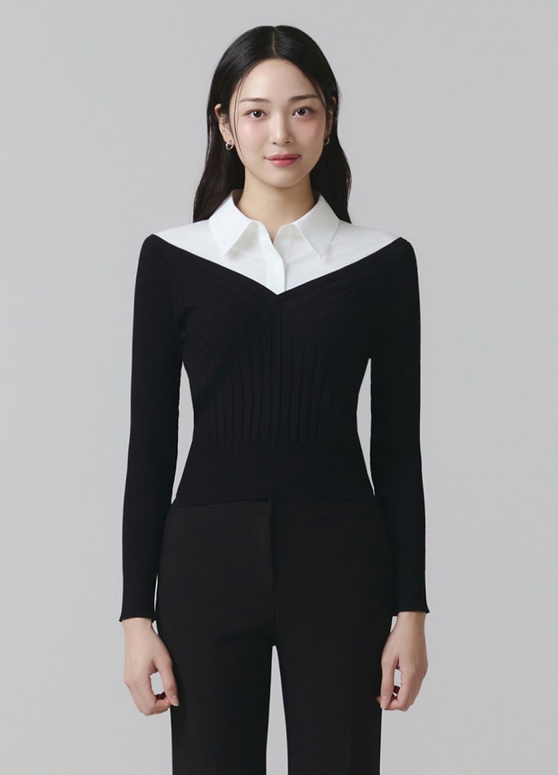 잇미샤 잇미샤 셔츠 카라 니트 풀오버 ITOAKPO940 LE1217975371
