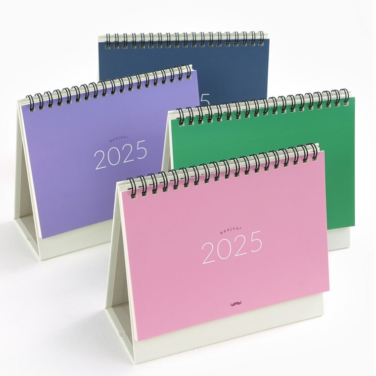 핑크풋 캘린더 봉주르 2025 탁상 캘린더 달력 랜덤1개