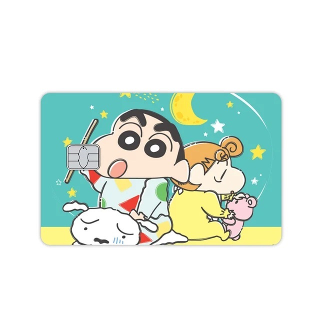 짱구 산리오 헬로키티 콜라보 신용 체크 카드 스티커 매트 빅 칩 17-1PCS