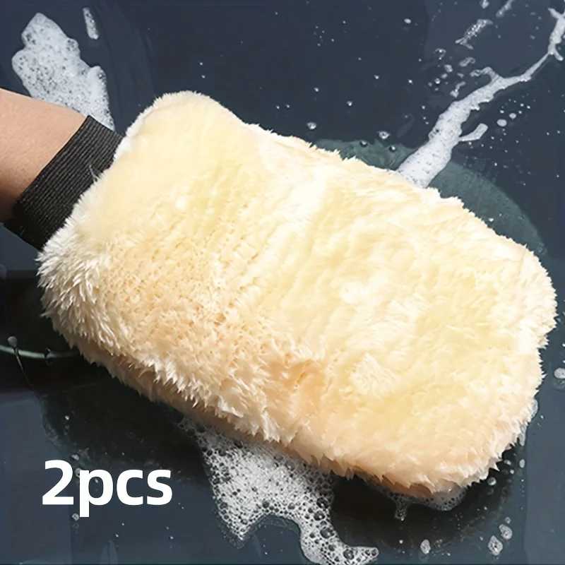 양면 두꺼운 세차 장갑 왁싱 연마 청소 도구 2