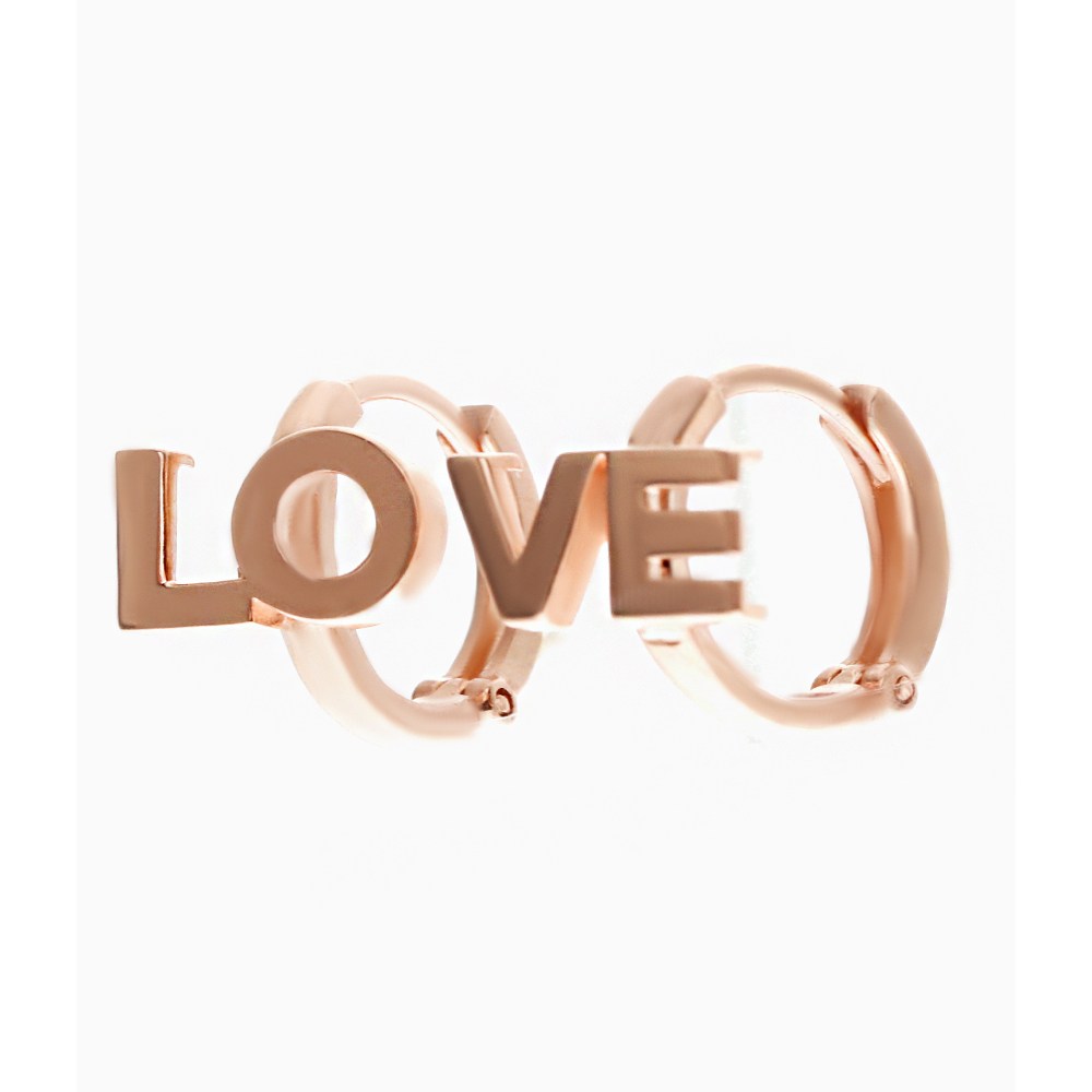 제이포엠 데일리 원터치 알파벳 LOVE 러브 귀걸이 로즈골드