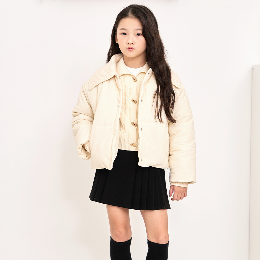 일로딜로 일로딜로 모던 니트카라 패딩점퍼 IDJK24W0Z