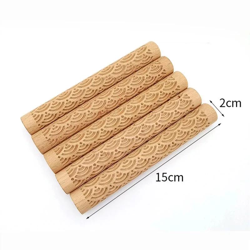 도자기 클레이 도구 세라믹 목재 질감 롤링 롤러 폴리머 클레이 조각 모델링 DIY 공예 1PC