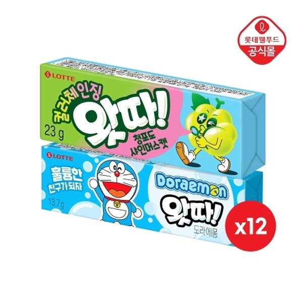왓따껌 판박이도라에몽x12 청포도23gx12