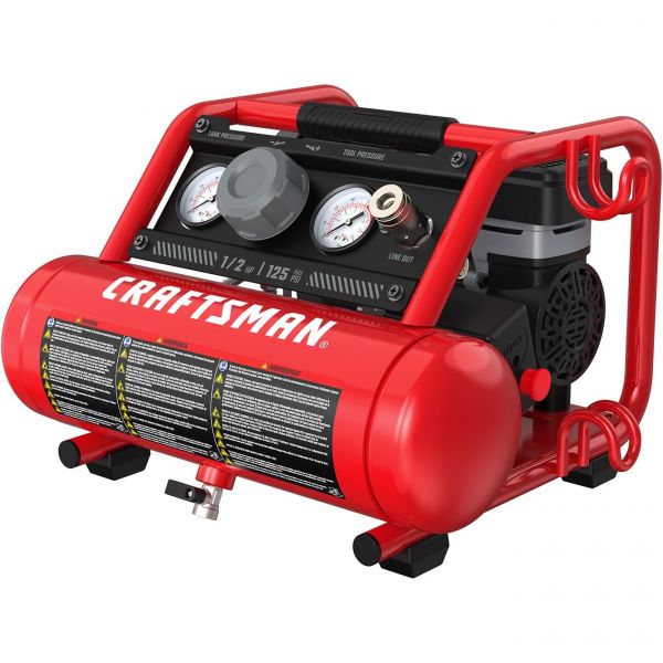 1갤런 초소음 공기 압축기 장인 무유 12 HP Max 125 PSI 수 휴대용 자동차 타이어 네일 건 공압 공구