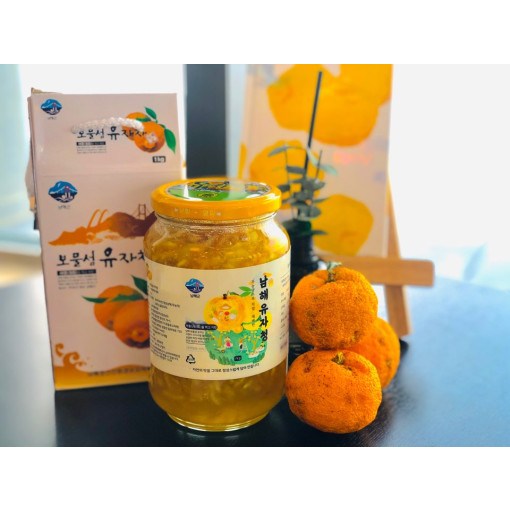 남해기념품 직접 재배한 남해 보물섬 토종 수제 햇유자청 1kg 1세트 1개입