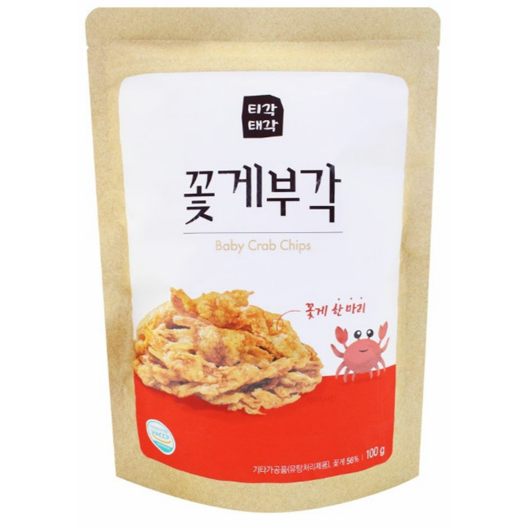 씨월드 티각태각 속초 중앙시장 명물 티각태각 꽃게 부각 100g 15개