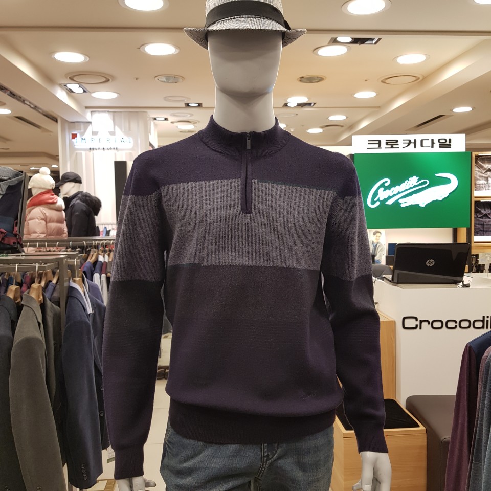 크로커다일 크로커다일 겨울 전판 멀티 패턴 반목 집업 니트 티셔츠 CDA-A6-KR4332-38