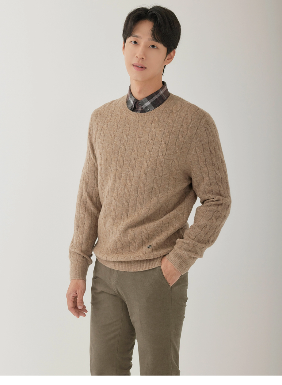 라이프로그 라이프로그 케이블 라운드넥 니트 BE 252430 MCKTOA02