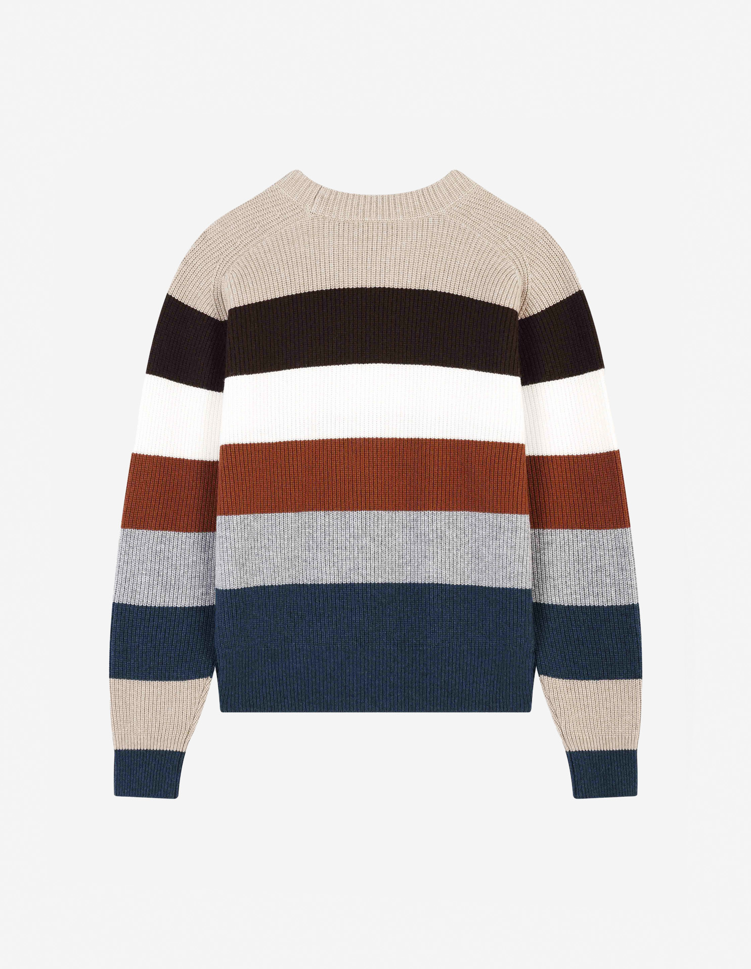 메종키츠네 메종 키츠네 G 메종 키츠네 여성 볼드 폭스헤드 패치 니트 MULTICO STRIPES LW00808KT1093